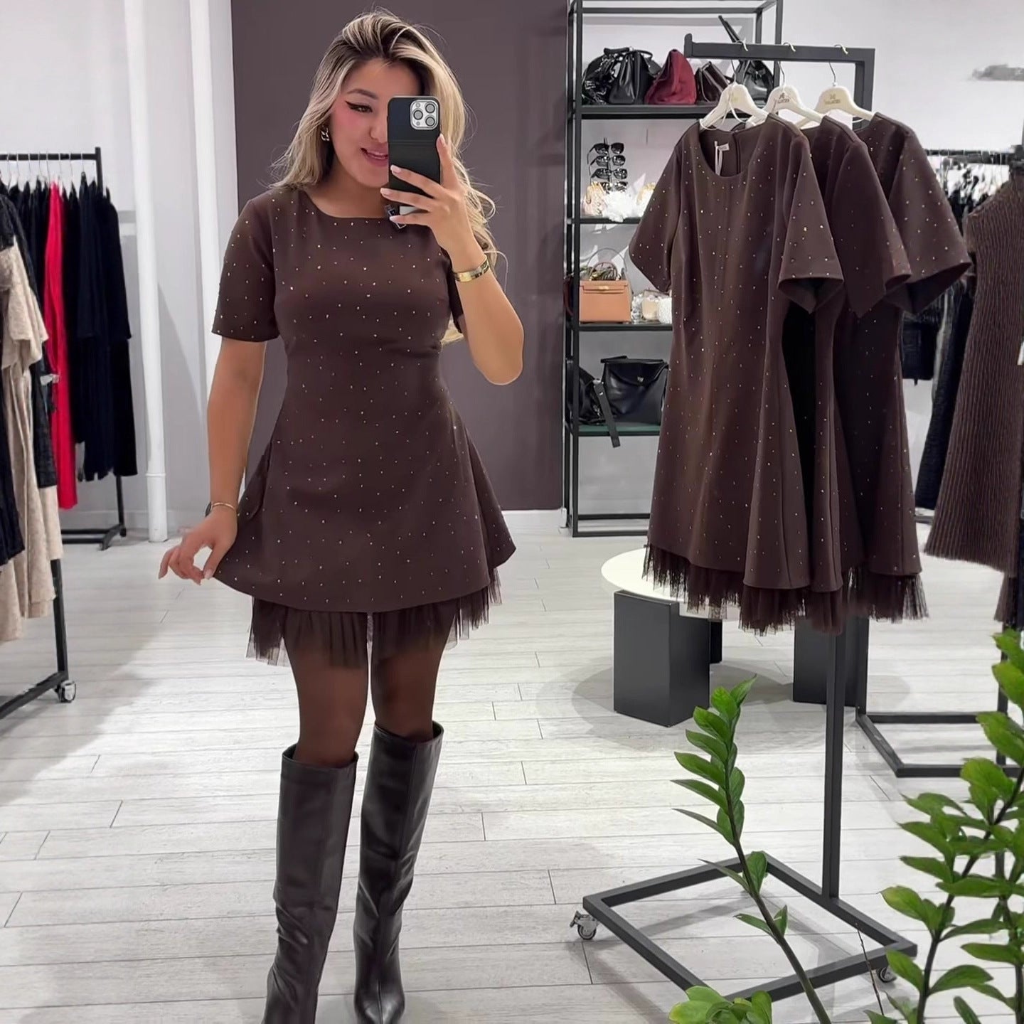 Csillogó tüll miniruha