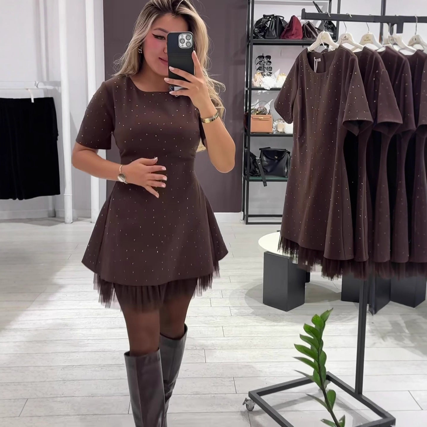 Csillogó tüll miniruha